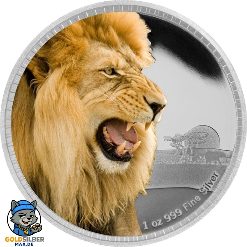 1 Unze oz Silber Könige der Kontinente Afrikanischer Löwe  Niue Box 2016