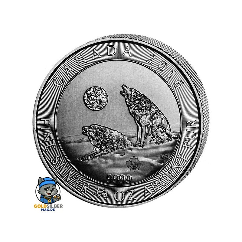 Kanada 3/4 Unze Heulende  Wölfe2016 