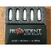 5 x 1 Unze Silber Bullet Kaliber 45  Silber Patrone