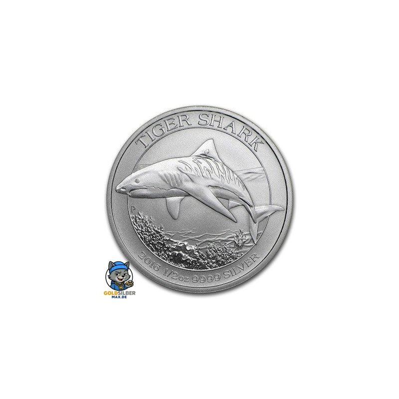 1/2 Unze Silber Tiger Shark Tigerhai 2016