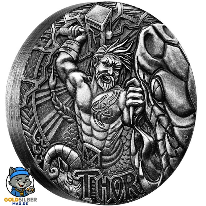 2 Unzen Silber  Odin North Thor PP