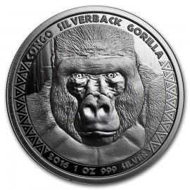 1 Unze Silber  Silberrücken Gorilla Kongo 2016
