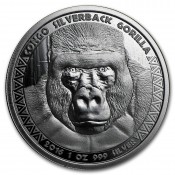 1 Unze Silber  Silberrücken Gorilla Kongo 2016
