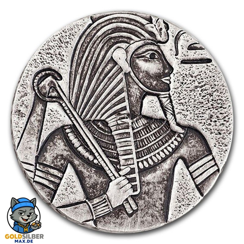 5 Unzen Silber Tschad King Tut 2016 3000 Fr