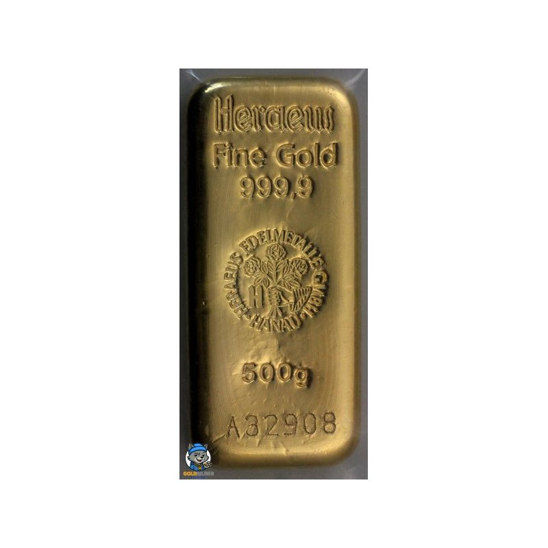 500 g Goldbarren Heraeus