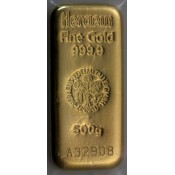 500 g Goldbarren Heraeus