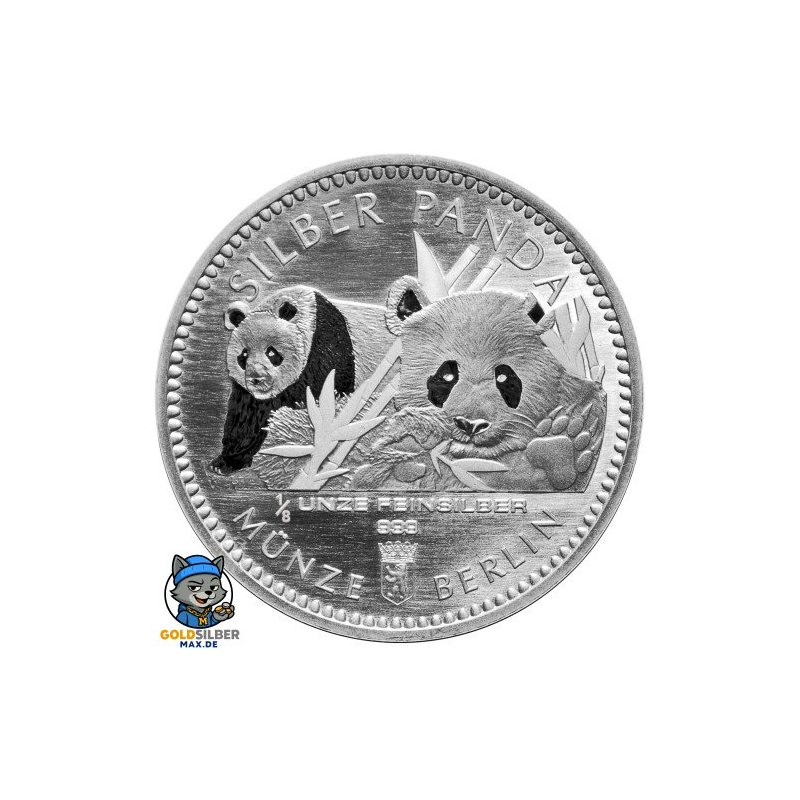 1/8 Unze Silber Medaille Pandas für Berlin 2016