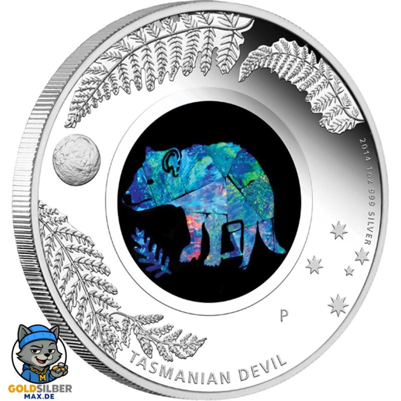 1 Unze Silber Opal Serie Tasmanischer Teufel