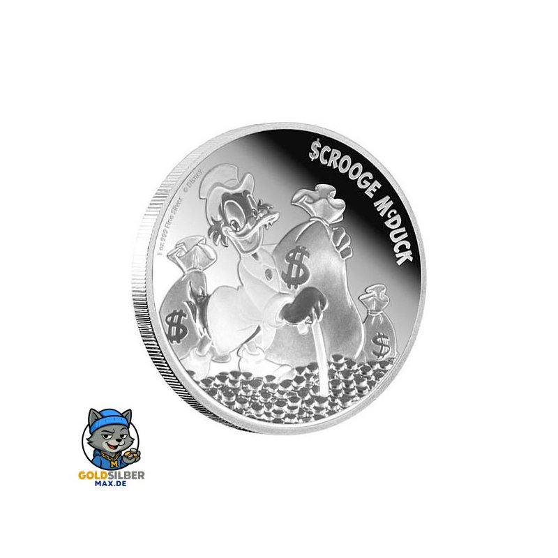 2 Unzen Silber Disney Dagobert Duck Nieu