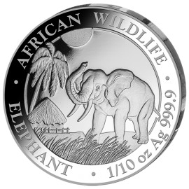 1/10 Unze oz  Silber Silbermünze Somalia Elefant 2017