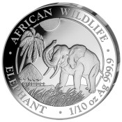 1/10 Unze oz  Silber Silbermünze Somalia Elefant 2017
