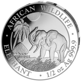 1/2 Unze oz  Silber Silbermünze Somalia Elefant 2017