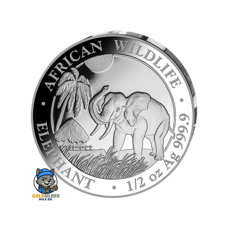 1/2 Unze oz  Silber Silbermünze Somalia Elefant 2017