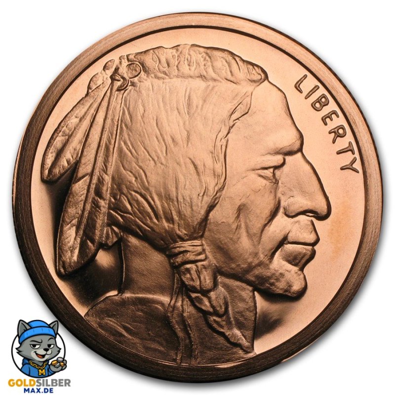 1 Unze Kupfer Buffalo round