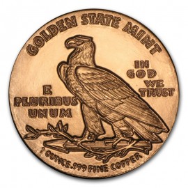1 Unze Kupfer Indianer - Incuse Indian - Round