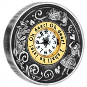 2 Unzen Silber Alice im Wunderland mit Uhr PP