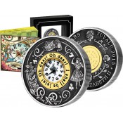2 Unzen Silber Alice im Wunderland mit Uhr PP