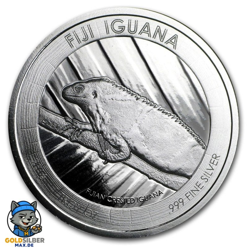 1 Unze  Silber Silbermünze Fiji Leguan Iguana