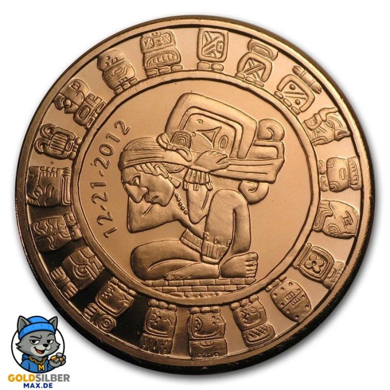 1 Unze Kupfer Maya Kalender Round 999 Copper