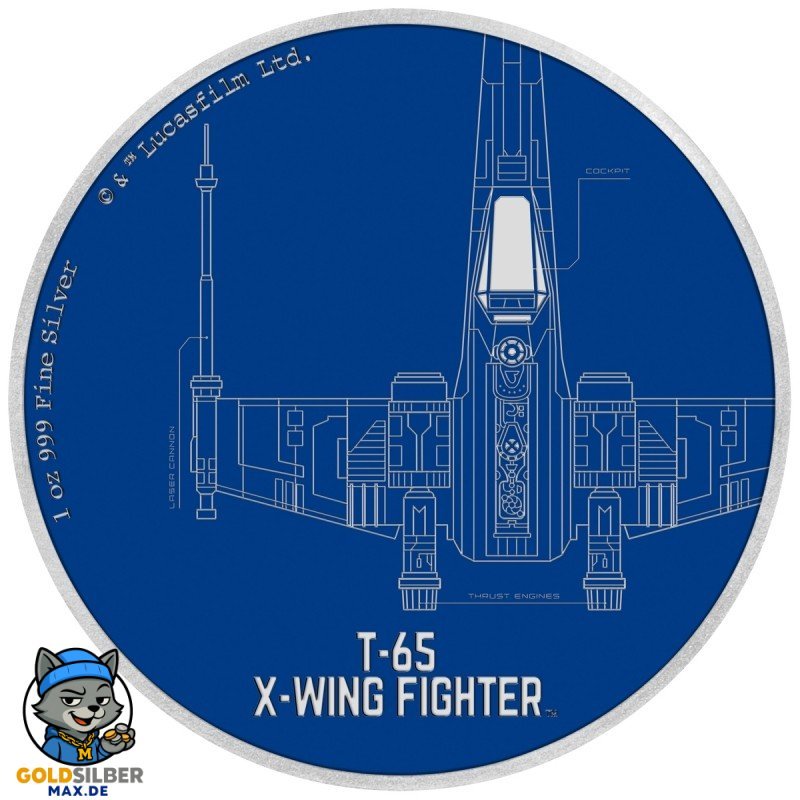 1 Unze Silber X Wing Fighter Star Wars Ships Niue