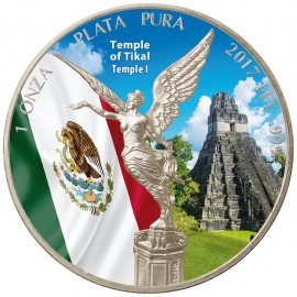 1 Unze Silber Mexiko Libertad 2017 farbig Tempel Tikal
