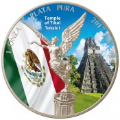 1 Unze Silber Mexiko Libertad 2017 farbig Tempel Tikal