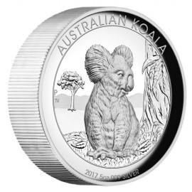 5 Unzen  Silber Australien Koala 2017 High Relief
