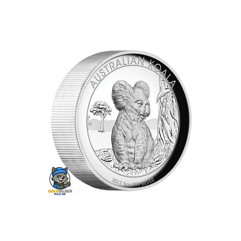 5 Unzen  Silber Australien Koala 2017 High Relief