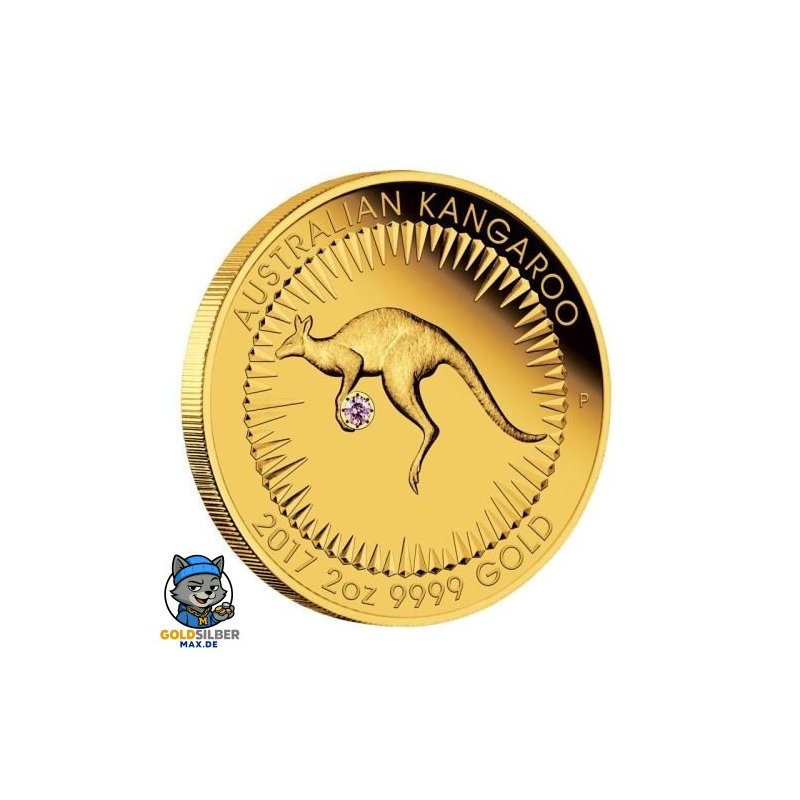 2 Unzen oz Gold 200 AUD Känguru Pink Diamanten Edition 2017 - 