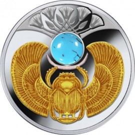 1$  Silber  Turquoise Scarab Beetle  1$ Niue Box 2016