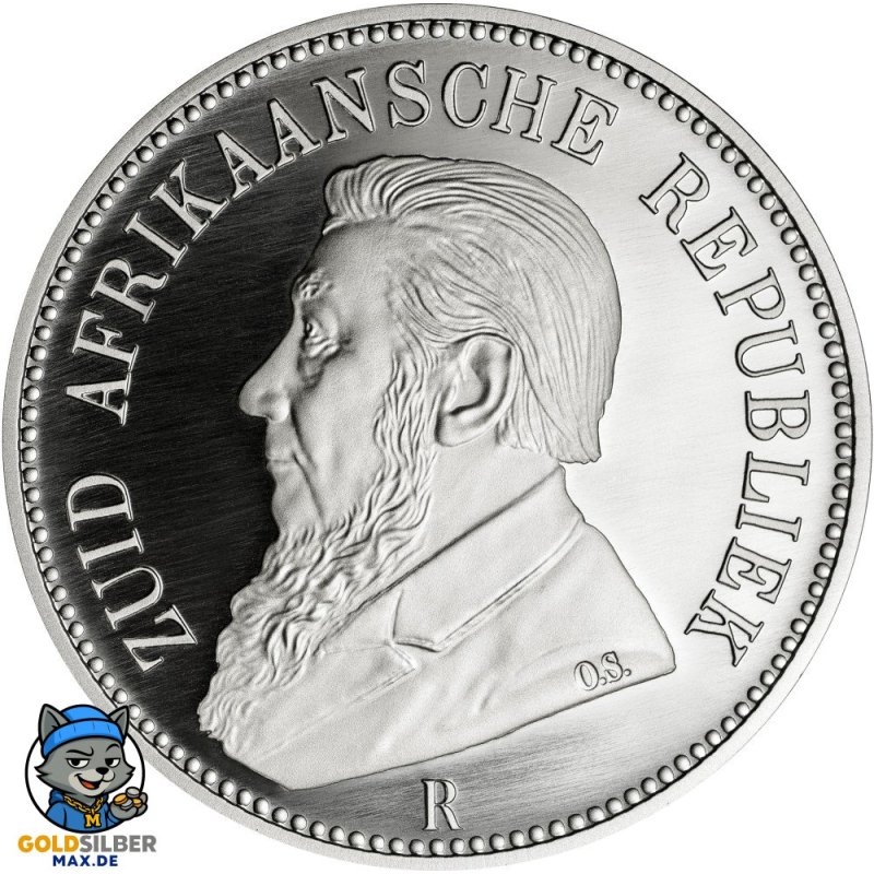 1 Unze oz Silber  125 Jahre 5 Shillings 1892 Südafrika 