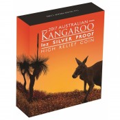 1 Unze Silber Australischer Känguru 2017 PP High Relief