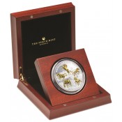 5 Unzen Silber Silbermünze stock horseGilded Nieu