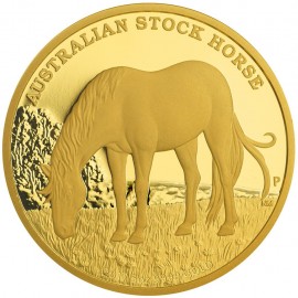 5 oz Unze Gold Stock Horse PP mit Box 2017