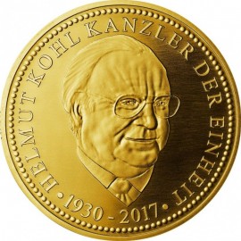 Silber Medaille  Helmut Kohl  Kanzler der Einheit vergoldet