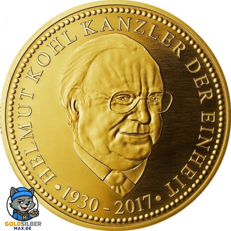 Silber Medaille  Helmut Kohl  Kanzler der Einheit vergoldet