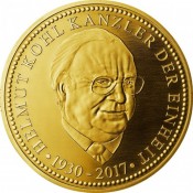 Silber Medaille  Helmut Kohl  Kanzler der Einheit vergoldet