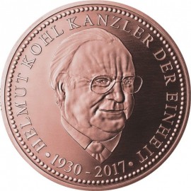 Silber Medaille Helmut Kohl Kanzler der Einheit Verkupfert
