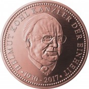 Silber Medaille Helmut Kohl Kanzler der Einheit Verkupfert