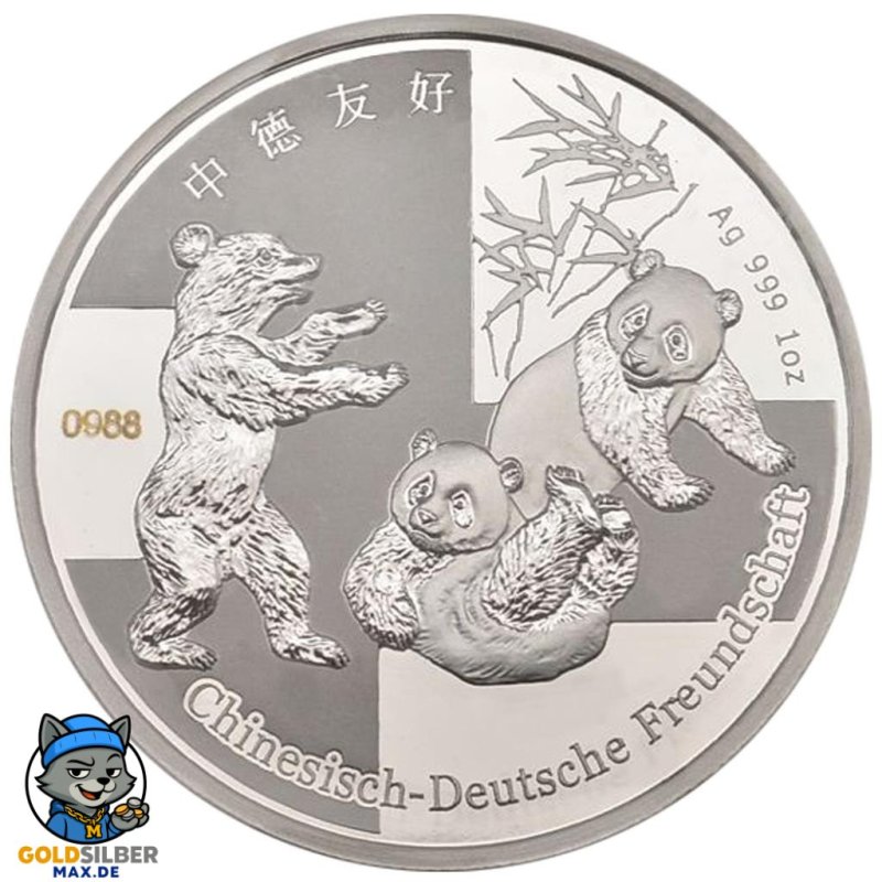 2 x 1 oz Silber  45 Jahre Deutsch-Chinesische Freundschaft 2017