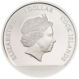 Silber Cook Islands 2017  1oz 1 Unze Silber Silbermünze farbig Kirschblütenkugel