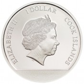 Silber Cook Islands 2017  1oz 1 Unze Silber Silbermünze farbig Kirschblütenkugel