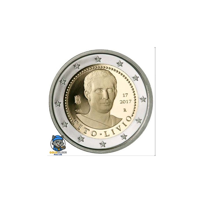  2 Euro Titus Livius Münze 2017 PP Gedenkmünze  Italien im Etui mit Zertifikat