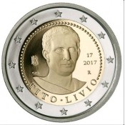  2 Euro Titus Livius Münze 2017 PP Gedenkmünze  Italien im Etui mit Zertifikat
