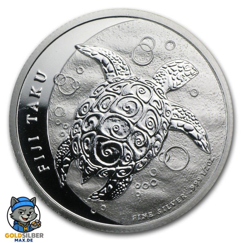 1/2 Unze Silber Fiji Taku Turtle 