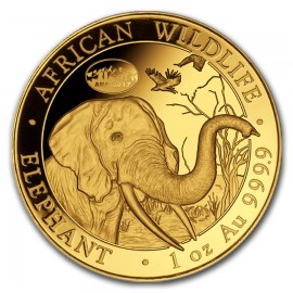 1 oz Unze Gold Somalia Elefant 2017 Privy ANA Denver Skyline