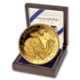 1 Unze Gold Somalia Elefant 2017 Privy ANA Denver Skyline