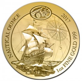 1 Unze oz Gold Nautical Santa Maria Ruanda 2017