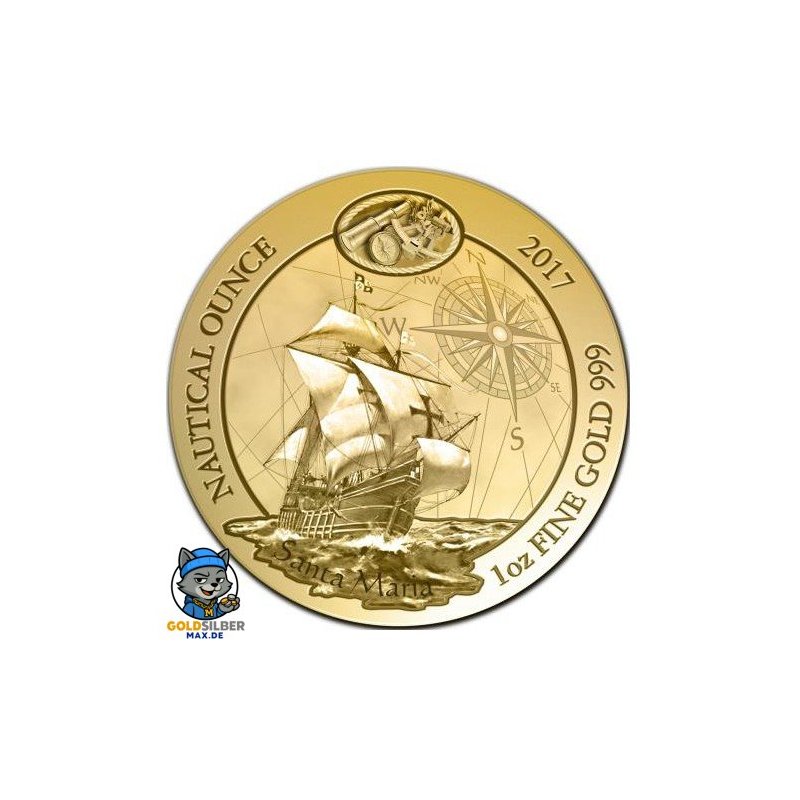 1 Unze oz Gold Nautical Santa Maria Ruanda 2017