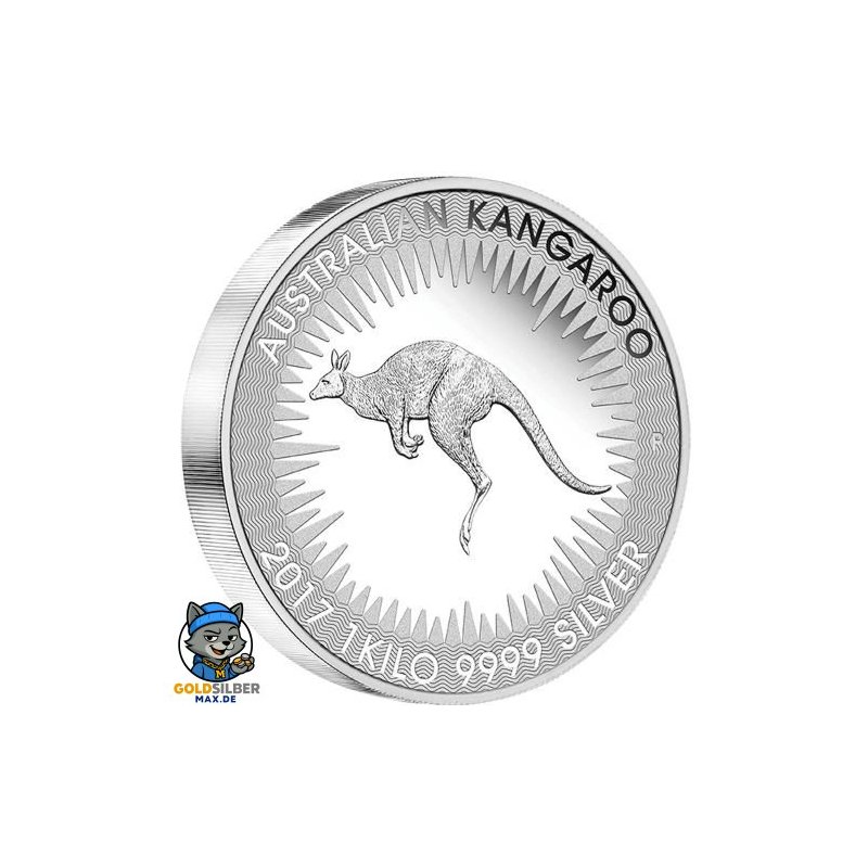 1 Kg Silber Australischer Känguru 2017 PP